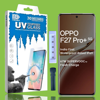 KadWaniya Edge To Edge Tempered Glass for Oppo F27 Pro Plus 5G, Oppo F27 Pro + 5G, Meibo Series 3D Curved (30 Seconds Quick Paste) High Quality UV Liquide Glue Glass with Easy Installation Kit-347(Pack of 1)