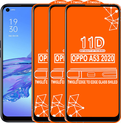 TWIGLO Edge To Edge Tempered Glass for OPPO A53 2020(Pack of 3)