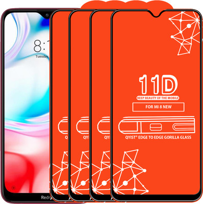 Qyist Edge To Edge Tempered Glass for Mi 8 New(Pack of 4)