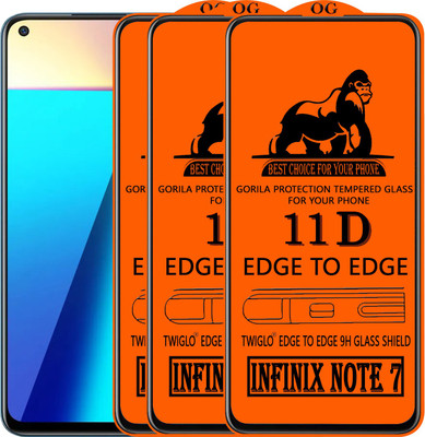 TWIGLO Edge To Edge Tempered Glass for INFINIX NOTE 7(Pack of 3)