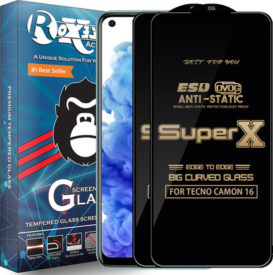 Roxel Edge To Edge Tempered Glass for TECNO CAMON 16(Pack of 2)