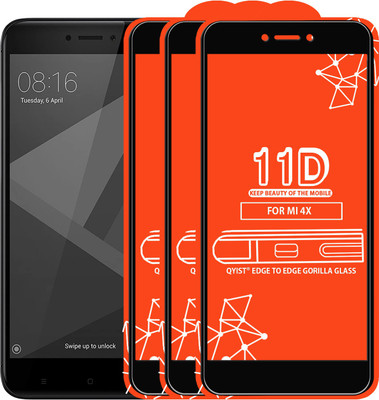 Qyist Edge To Edge Tempered Glass for Mi Redmi 4X(Pack of 3)