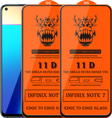 Forego Edge To Edge Tempered Glass for Infinix Note 7(Pack of 2)
