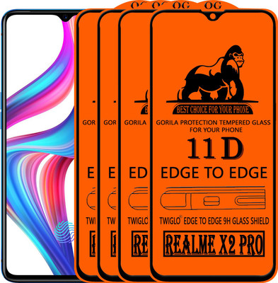 TWIGLO Edge To Edge Tempered Glass for Realme X2 Pro(Pack of 4)