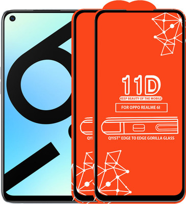 Qyist Edge To Edge Tempered Glass for Realme 6I(Pack of 2)
