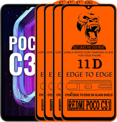 CYOR Edge To Edge Tempered Glass for REDMI POCO C31(Pack of 4)