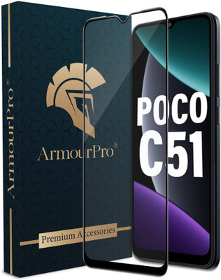 ArmourPro Edge To Edge Tempered Glass for Poco C51, C51(Pack of 1)