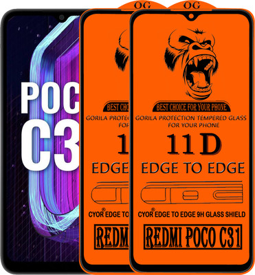 CYOR Edge To Edge Tempered Glass for REDMI POCO C31(Pack of 2)