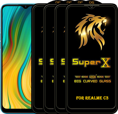 PFOAM Edge To Edge Tempered Glass for REALME C3(Pack of 4)