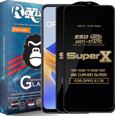 Roxel Edge To Edge Tempered Glass for OPPO A17K(Pack of 2)