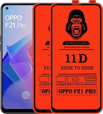 Laxdom Edge To Edge Tempered Glass for OPPO F21 PRO(Pack of 2)