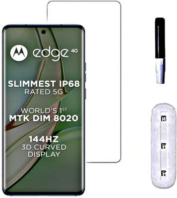 9H Edge To Edge Tempered Glass for Motorola Edge 40 5G-UV| Screen Protector Full HD Quality Tempered Glass Anti-Scratch Edge to Edge Coverage with Easy Installation Kit (Black) |(Pack of 1)