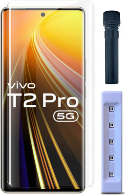 OneTech Edge To Edge Tempered Glass for Vivo T2 Pro 5G 9H Hardness, UV Advanced HD+ Screen Protector(Pack of 1)
