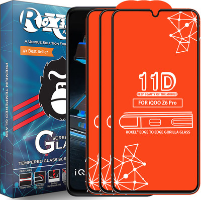 Roxel Edge To Edge Tempered Glass for Iqoo Z6 Pro(Pack of 3)