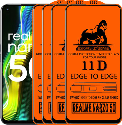 TWIGLO Edge To Edge Tempered Glass for REALME NARZO 50(Pack of 4)
