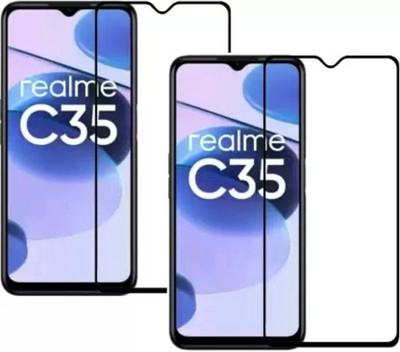 NaturalBuy Edge To Edge Tempered Glass for Realme C35 -(11D-Pack of 2)(Pack of 2)
