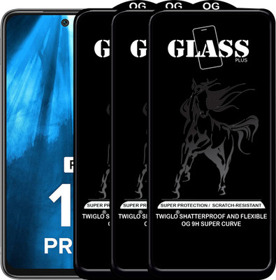 TWIGLO Edge To Edge Tempered Glass for REDMI 10 PRIME(Pack of 3)