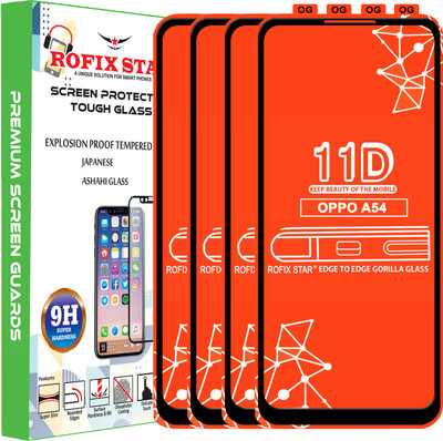 Rofix star Edge To Edge Tempered Glass for OPPO A54(Pack of 4)