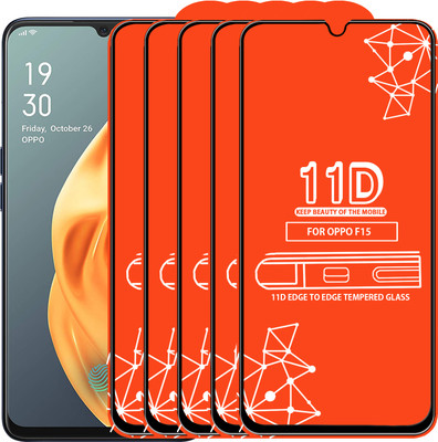 Qyist Edge To Edge Tempered Glass for Oppo F15(Pack of 5)