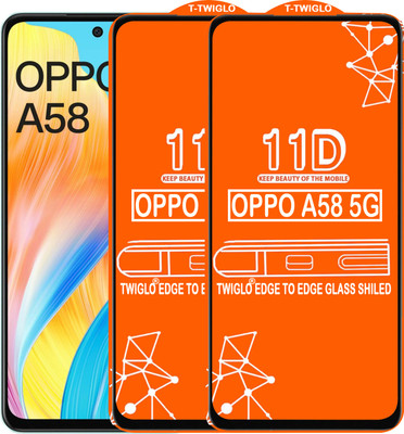 TWIGLO Edge To Edge Tempered Glass for OPPO A58 4G(Pack of 2)
