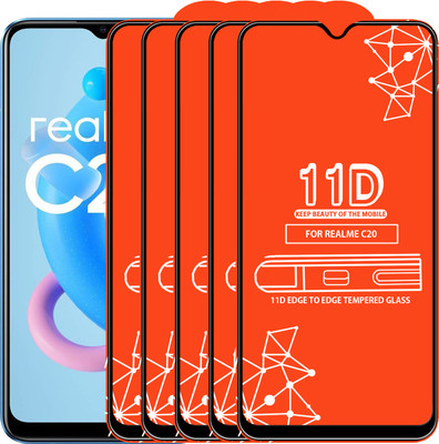 Qyist Edge To Edge Tempered Glass for Realme C20(Pack of 5)