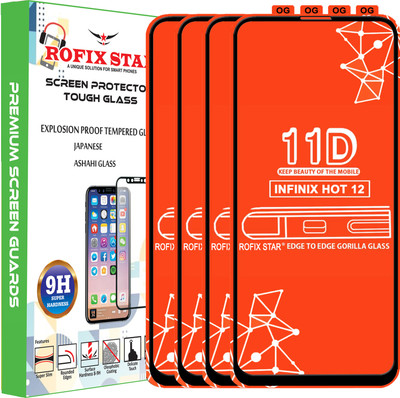 Rofix star Edge To Edge Tempered Glass for INFINIX HOT 12(Pack of 4)