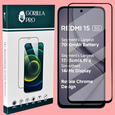 GORILLA PRO Edge To Edge Tempered Glass for REDMI 15 5G(Pack of 1)