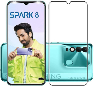 9H Edge To Edge Tempered Glass for Tecno Spark 8-Additional features: Bubble proof, Scratch resistant, Anti fingerprint, Anti-glare, Anti-shatter, Touch sensitive Advanced HD+ Screen Protector with Easy Installation(Pack of 1)