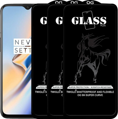 TWIGLO Edge To Edge Tempered Glass for OnePlus 6T(Pack of 3)