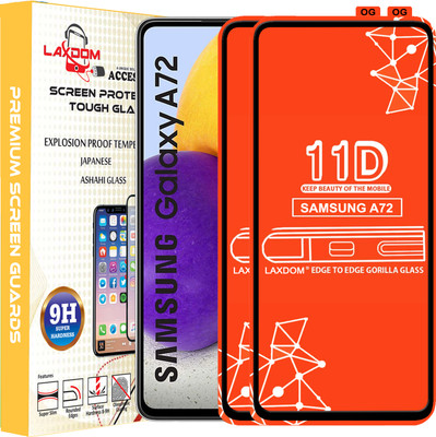 Laxdom Edge To Edge Tempered Glass for SAMSUNG GALAXY A72(Pack of 2)