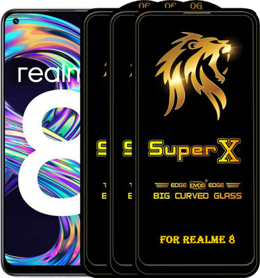PFOAM Edge To Edge Tempered Glass for REALME 8(Pack of 3)