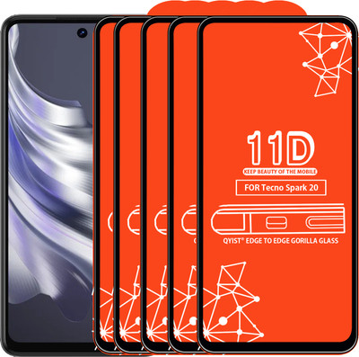 Qyist Edge To Edge Tempered Glass for Tecno Spark 20(Pack of 5)
