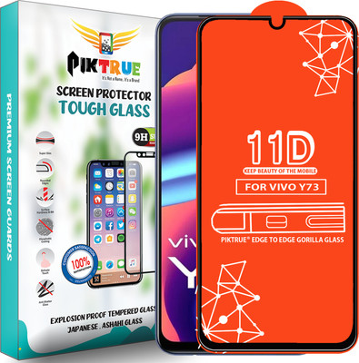 PikTrue Edge To Edge Tempered Glass for Vivo Y73(Pack of 1)