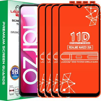 Laxdom Edge To Edge Tempered Glass for REALME NARZO 20A(Pack of 4)