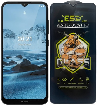 Blate Edge To Edge Tempered Glass for Nokia C20 Plus, ESD Tempered Glass, ESD Screen Protector, Anti Static, Screen Protector(Pack of 1)