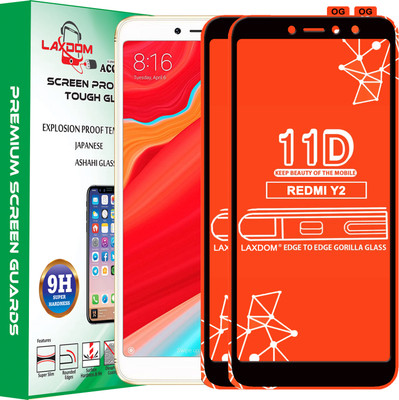 Laxdom Edge To Edge Tempered Glass for Mi Redmi Y2(Pack of 2)