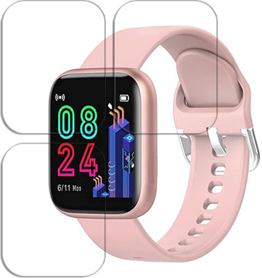 SOMTONE Edge To Edge Tempered Glass for Smart Watch Bluetooth D20 Pink Fitness Band 35mm SMARTWATCH SCREEN GUARD(Pack of 3)