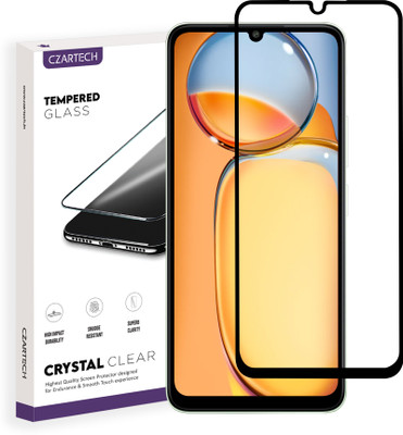 CZARTECH Edge To Edge Tempered Glass for Redmi 13C, POCO C65(Pack of 1)