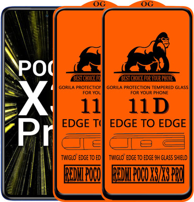 TWIGLO Edge To Edge Tempered Glass for REDMI POCO X3 PRO(Pack of 2)