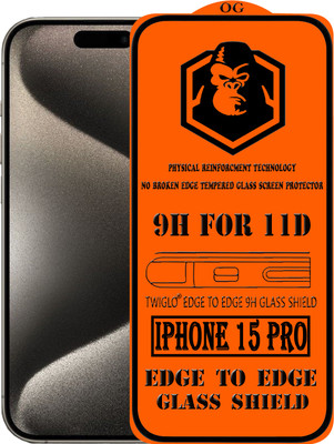 TWIGLO Edge To Edge Tempered Glass for IPHONE 15 PRO(Pack of 1)