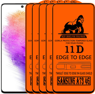 TWIGLO Edge To Edge Tempered Glass for SAMSUNG galaxy A73 5G(Pack of 5)
