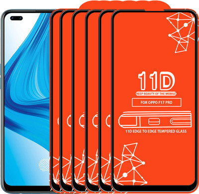 Roxel Edge To Edge Tempered Glass for Oppo F17 Pro(Pack of 6)