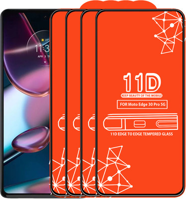 Roxel Edge To Edge Tempered Glass for Motorola Edge 30 Pro 5G(Pack of 4)
