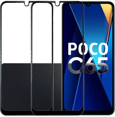 KMPERED Edge To Edge Tempered Glass for POCO C65, POCO C65 5G, Poco C65, Poco C65 5G(Pack of 2)