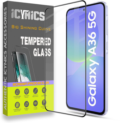 ICYNICS Edge To Edge Tempered Glass for Samsung A36 5G, Anti-Fingerprint, Waterproof, Oil-resistant, Bubble-Free, Anti-Static, Scratch Resistant Full Coverage with Wooden box to ensure safety(Pack of 1)