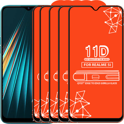Qyist Edge To Edge Tempered Glass for Realme 5I(Pack of 5)