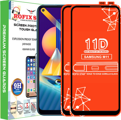 Rofix star Edge To Edge Tempered Glass for SAMSUNG GALAXY M11(Pack of 2)