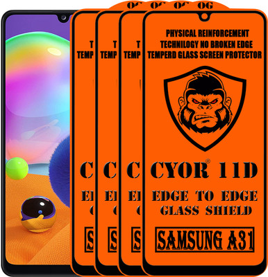 CYOR Edge To Edge Tempered Glass for SAMSUNG A31(Pack of 4)