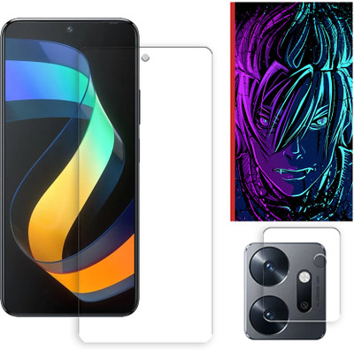 ARBAN Edge To Edge Tempered Glass for Infinix Zero 20 4G Tempered Glass Screen Protector | Anti-Scratch | Edge to Edge Full Coverage | 9H Hardness (1 FRONT SCREEN GUARD + 1 CAMERA LENS PROTECTOR + 1 FREE BACK EMBOSSED SKIN002)(Pack of 1)