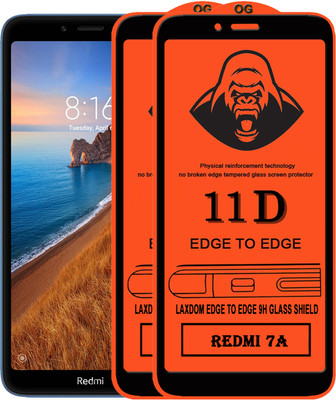Laxdom Edge To Edge Tempered Glass for REDMI 7A(Pack of 2)